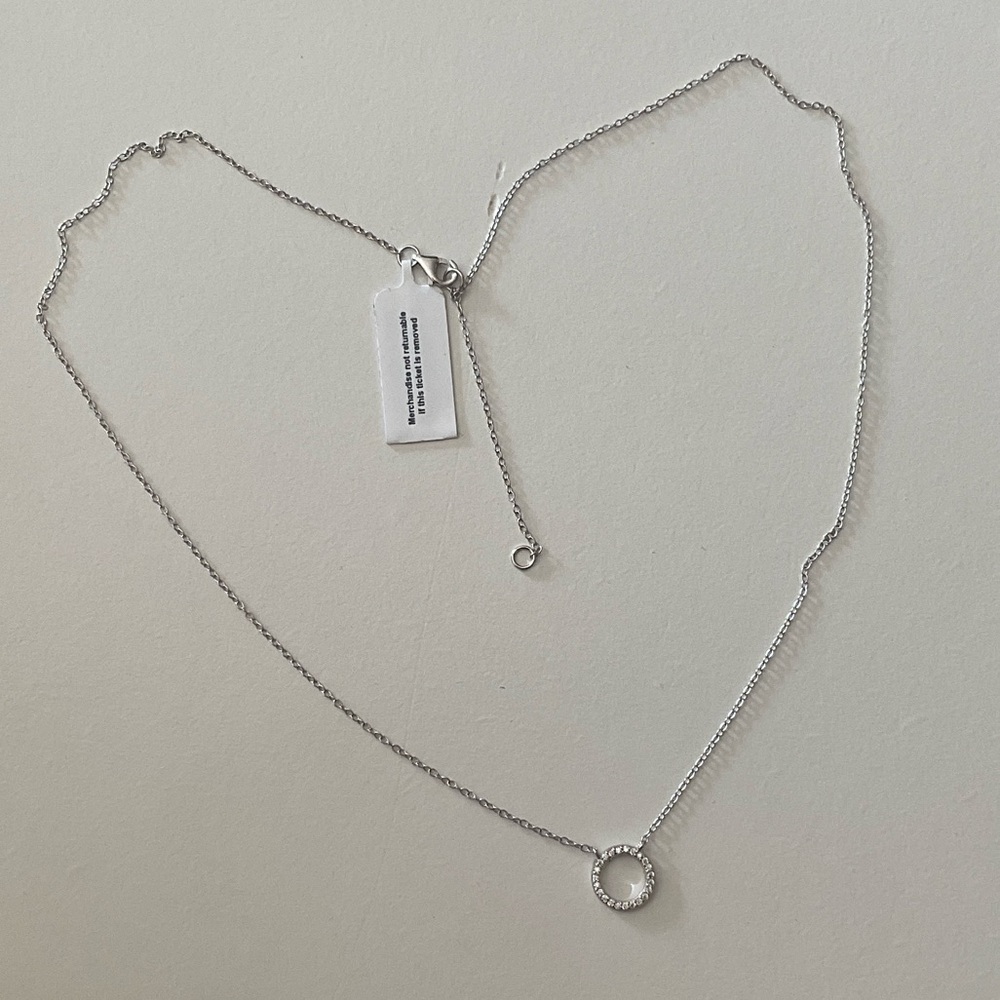 Sterling silver cubic zirconia necklace - Picture 2 of 3